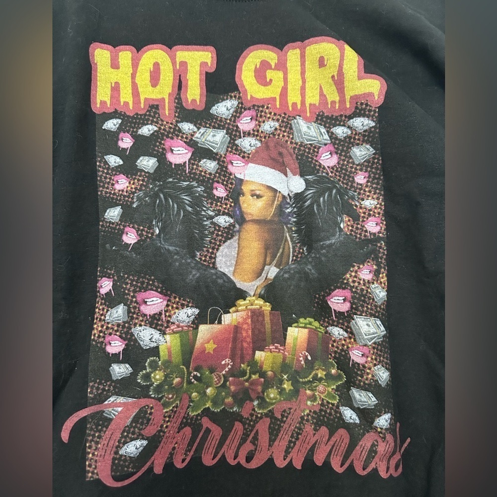 Hot girl Christmas crewneck sweatshirt size L - Picture 2 of 2